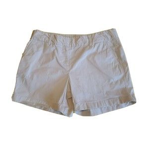 Vineyard Vines Women's Shorts SZ 10 High Waist Flat Front Pockets Off white